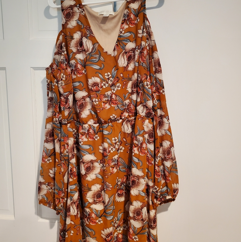 Forever 21 Orange Floral Dress Perfect For Fall!